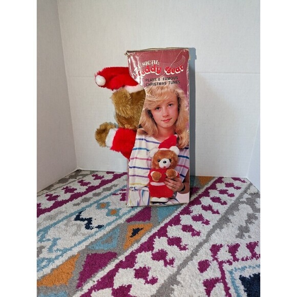 Musical Teddy Bear Santa‎ vintage toy in box - Picture 6 of 6